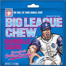 Big League Chew Curveball Cotton Candy Bubble Gum, 2.12 oz, 12 Pack Box