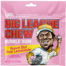 Big League Chew Punch Out Pink Lemonade Bubble Gum, 2.12 oz, 12 Pack Box