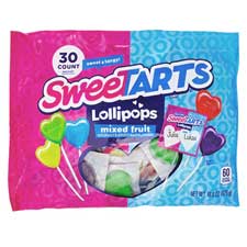 Sweetarts Valentines Mixed Fruit Lollipops 16.8oz Bag