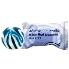 Scripture Candy Wrapped Hard Candy Blueberries and Cream 1 Lb