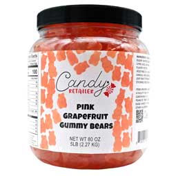 Candy Retailer Gummy Bears Pink Grapefruit 5 Lb Jar