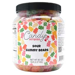 Candy Retailer Gummy Bears Sour 5 Lb Jar