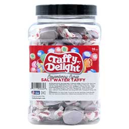 Taffy Delight Boysenberry Syrup Salt Water Taffy 16oz Jar