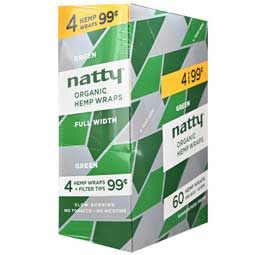 Natty Organic Hemp Wraps Green 15 4pks