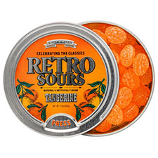 Retro Sours Tangerine Hard Tangy Candy, 2.12oz Tin