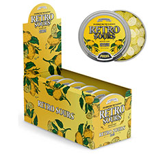 Retro Sours Citrus Hard Tangy Candy, 2.12oz Tin, 8 Pack Box