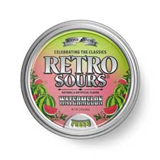 Retro Sours Watermelon Hard Tangy Candy, 2.12oz Tin