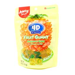 Amos 4D Pineapple Burst Fruit Gummy 6oz Bag 