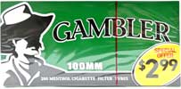 Gambler Cigarette Tubes Menthol 100s PP 2.99 200ct Box 