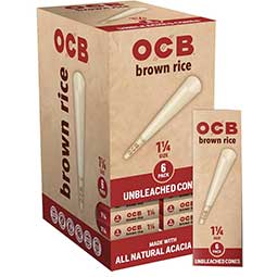 OCB Brown Rice Cone 1.25 84mm 6pk 