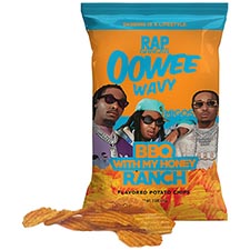 RAP SNACKS Oowee Wavy Migos BBQ With My Honey Ranch 2.5oz Bag Expires Dec 18 2024 