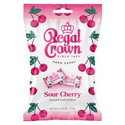 Regal Crown Sour Cherry Hard Candy 6.25oz Bag 