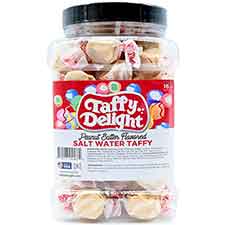 Taffy Delight Peanut Butter Flavored Salt Water Taffy 16oz Jar 