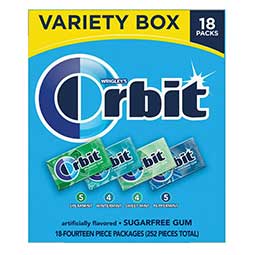 Wrigleys Orbit Mint Sugarfree Variety Pack 14 ct 18pk 