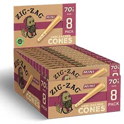 Zig Zag Cones Mini Unbleached 8pk 