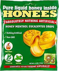 Honees Honey Menthol Eucalyptus Drops 3.5oz Bag 