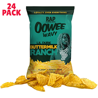 RAP SNACKS Lil Durk Buttermilk Ranch Oowee Wavy 2.5oz Bags 24ct Box 