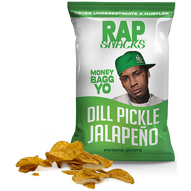 RAP SNACKS Money Bagg Yo Dill Pickle Jalapeno 2.5oz Bag 