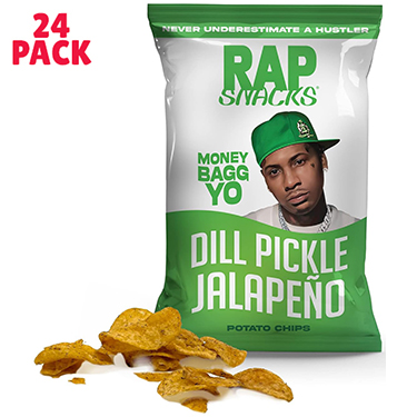 RAP SNACKS Money Bagg Yo Dill Pickle Jalapeno 2.5oz Bags 24ct Box 