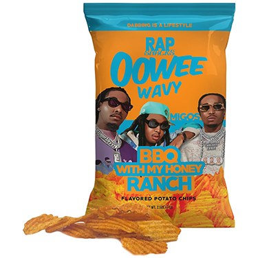 RAP SNACKS Oowee Wavy Migos BBQ With My Honey Ranch 2.5oz Bag Expires Dec 18 2024 