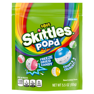 Skittles Freeze Dried Popd Sour 5.5oz Bag 