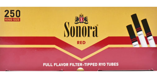 Sonora Cigarette Tubes Red King 250ct Box 