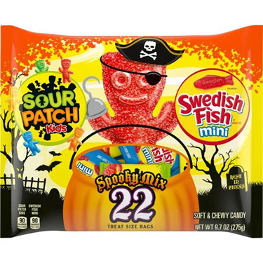 Sour Patch Kids and Swedish Fish Spooky Halloween Mix 22ct Bag 