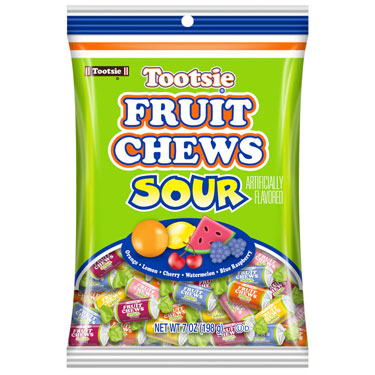 Tootsie Sour Fruit Chews 7oz Bag 