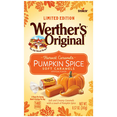 Werthers Original Soft Pumpkin Spice Caramels 8.57oz Bag 