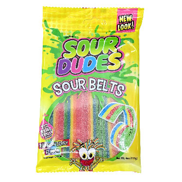 Worlds Sour Dude Sour Belts 4oz Bag 