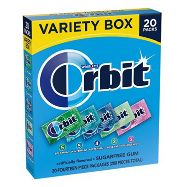 Wrigleys Orbit Mint Sugarfree Variety Pack 14 ct 20 pk 