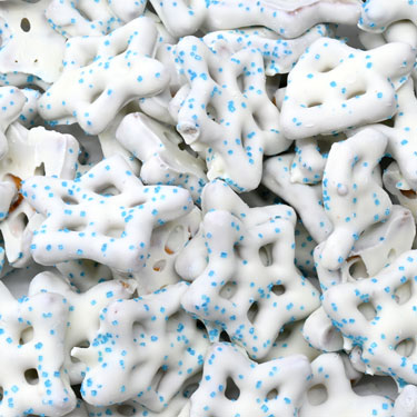 Yogurt Snowflake Pretzels with Blue Sugar 1lb 