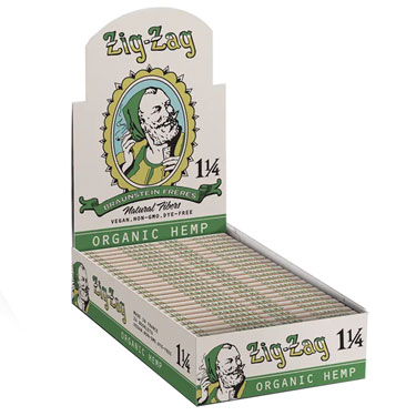 Zig Zag Vintage Hemp One and One Quarter Rolling Papers 24ct Box 