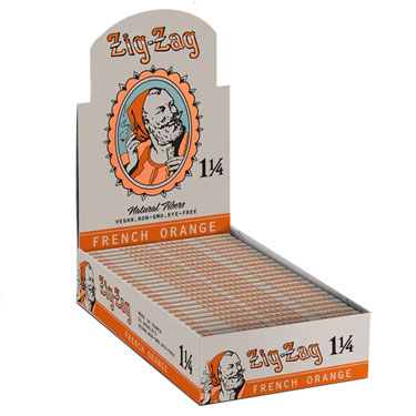 Zig Zag Vintage Orange One and One Quarter Rolling Papers 24ct Box 