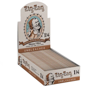 Zig Zag Vintage Unbleach One and One Quarter Rolling Papers 24ct Box 