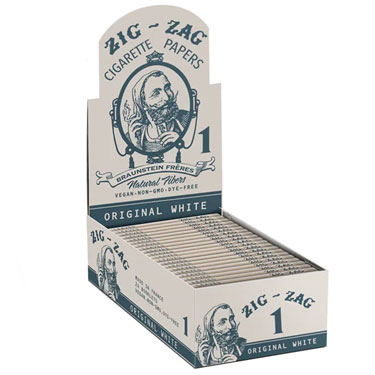 Zig Zag Vintage White Single Rolling Papers 24ct Box 