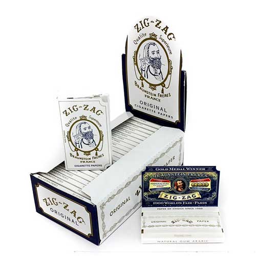 Zig Zag White Single Width Rolling Papers 24ct Box ...